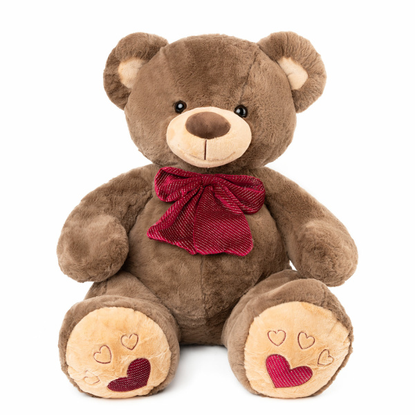 Peluche Orso con Fiocco Rosso cm60