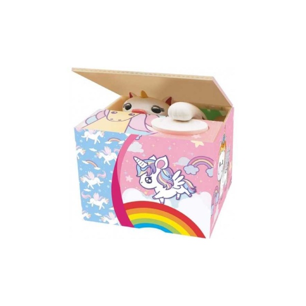 Salvadanaio con movimento Unicorno