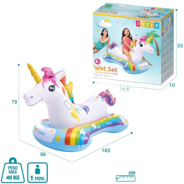 unicorno cavalcabile gonfiabile 57552