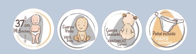 REBORN - Bambola Marina & Pau – Poppy cm37 - immagine 2