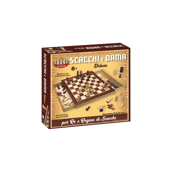 Dama e Scacchi Deluxe in Legno 30x30