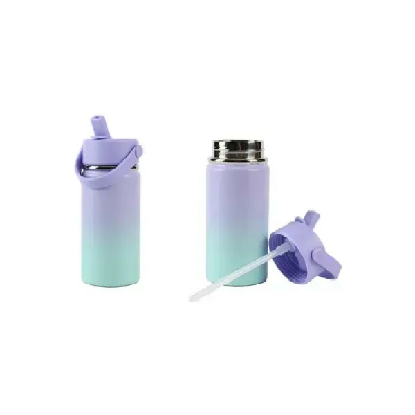 Borraccia Termica 400ml - Sfumata Verde Acqua/Lilla con manico