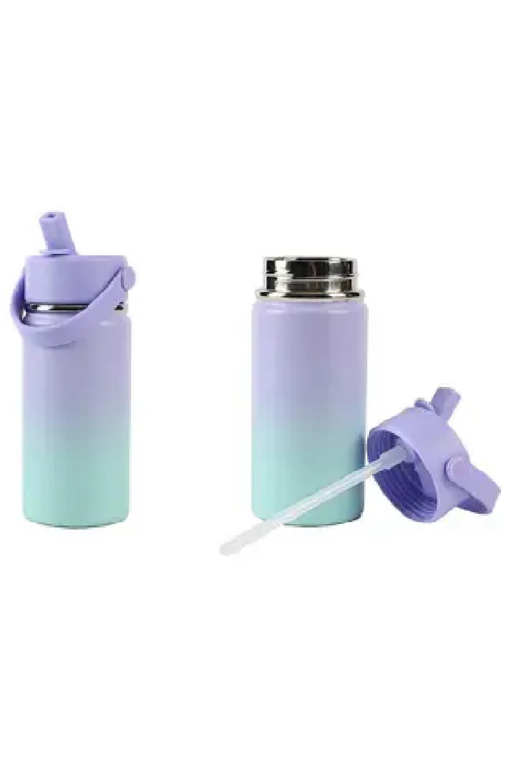 Borraccia Termica 400ml - Sfumata Verde Acqua/Lilla con manico