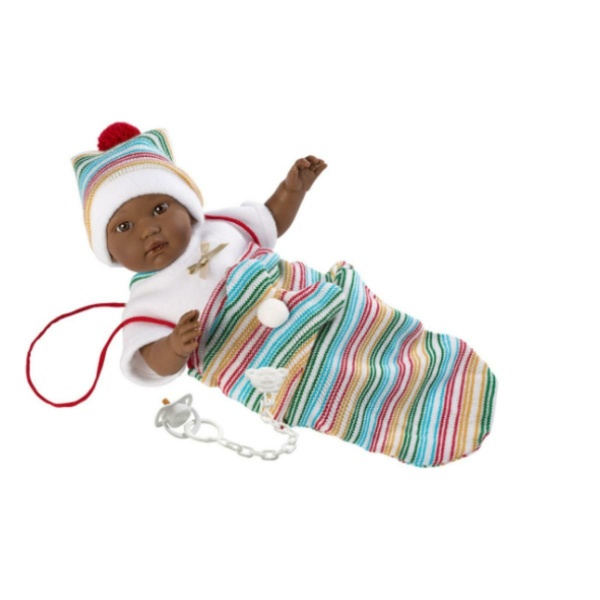 Abito Tutina Bianca e Sacca Multicolor 30cm