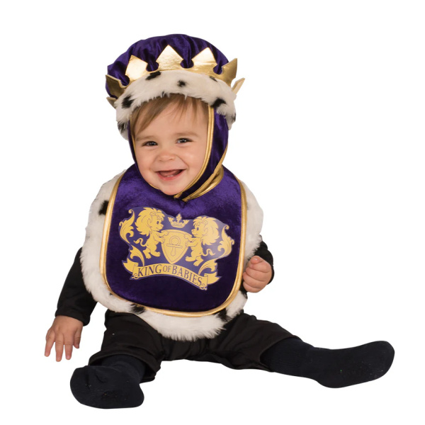 Costume - kit cappello e bavaglio - King - Tg. 1 anno