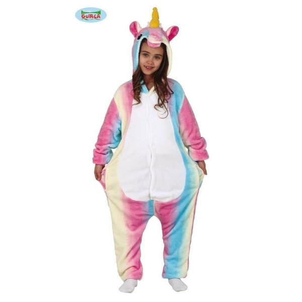 Costume - Tutone Unicorno Multicolore - Tg. 7/9 anni