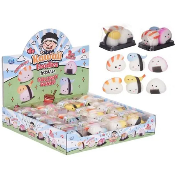 Kawaii Foodiez Squishy Sushi confezione da 3, 2 assortimenti