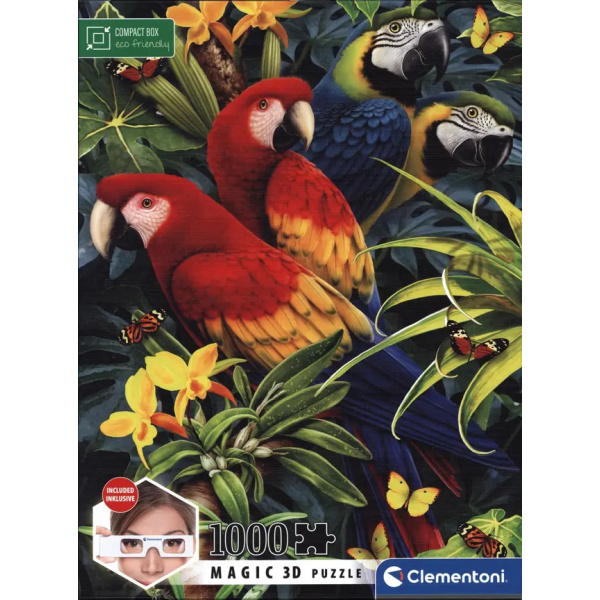 Puzzle 1000 Pezzi - Pappagalli magic3D