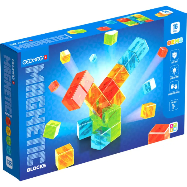 Geomag - Magnetic Blocks - GEMS - 16 pz
