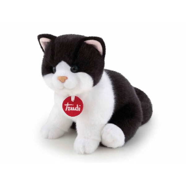 Peluche - Gattino Brad Bianco Nero - S