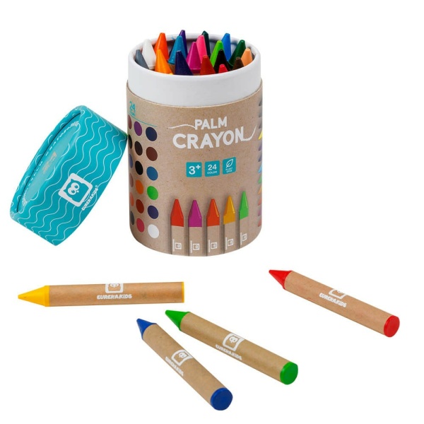 24 pastelli cera colorati spessi Palm Crayons
