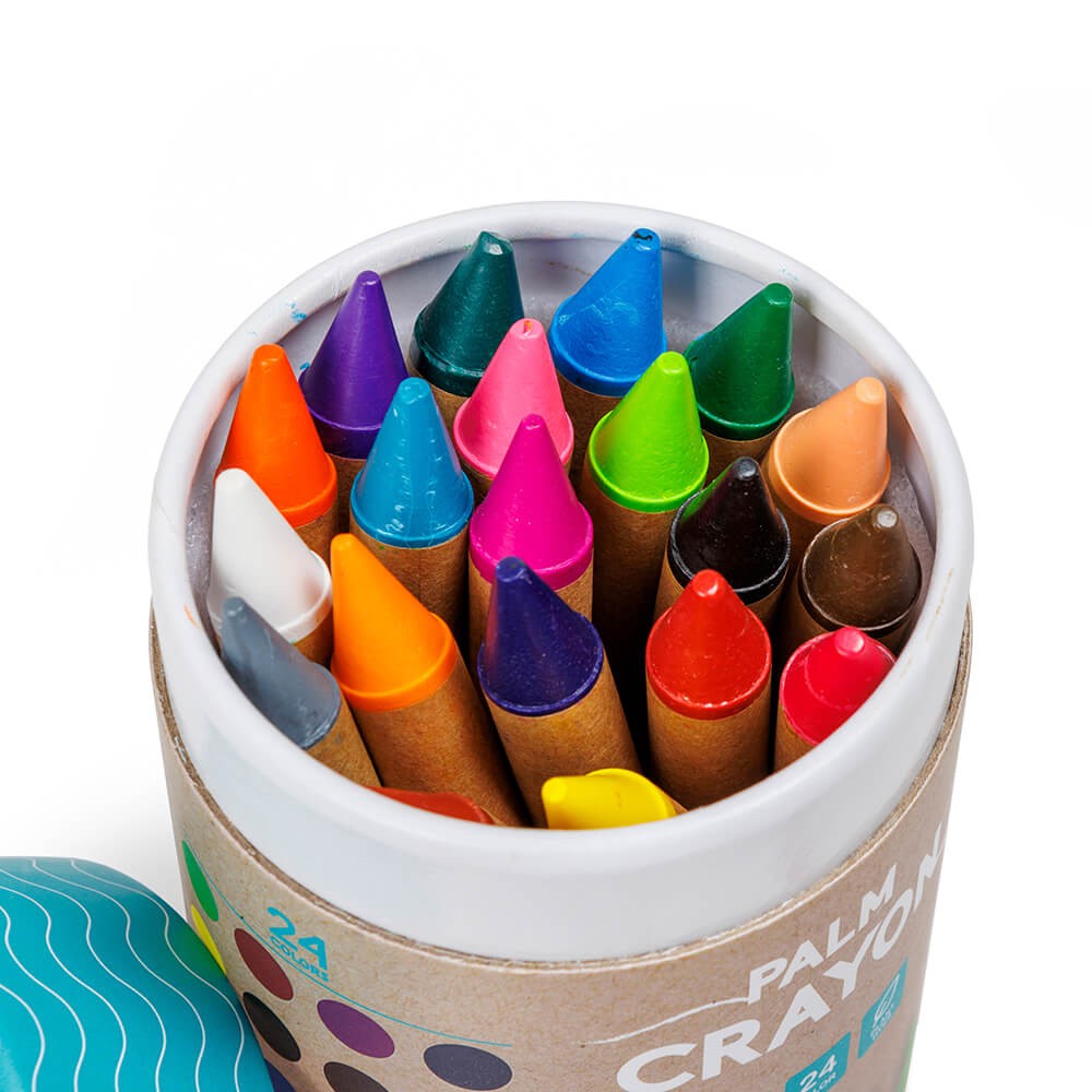 24 pastelli cera colorati spessi Palm Crayons - immagine 2