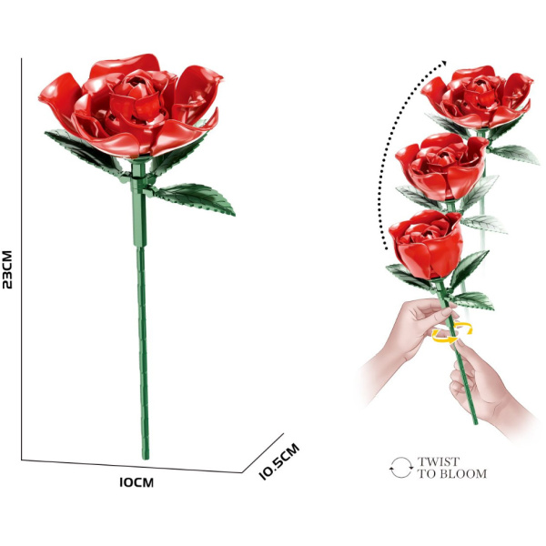 Costruzione Rosa Rossa che Sboccia