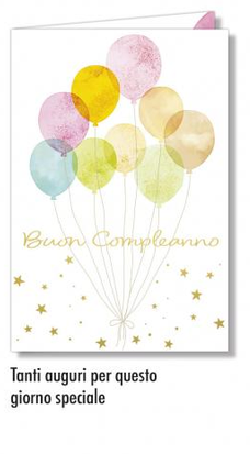 Biglietto - BUON COMPLEANNO - PALLONCINI arancione