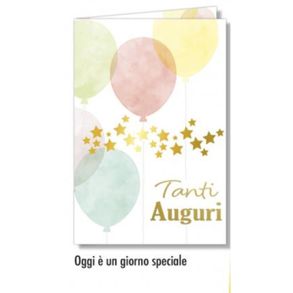 Biglietto - BUON COMPLEANNO - PALLONCINI rosso