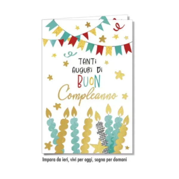 Biglietto - BUON COMPLEANNO - CANDELINE rosso