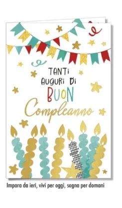 Biglietto - BUON COMPLEANNO - CANDELINE rosso