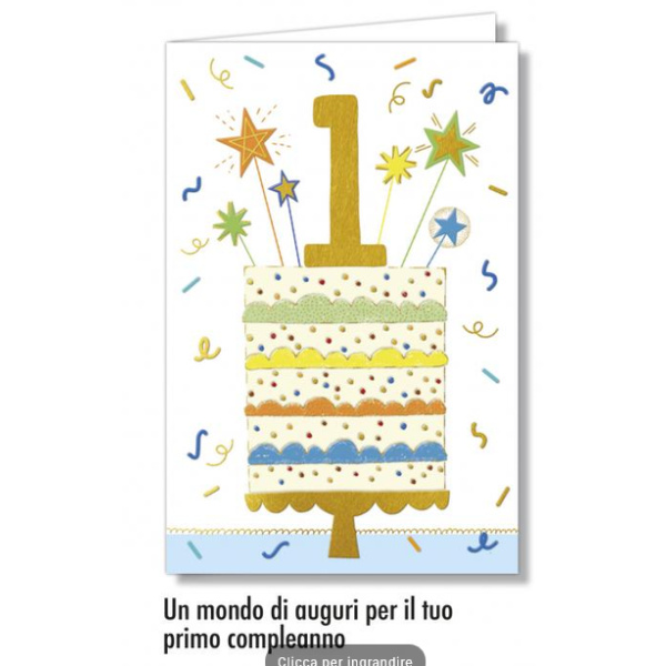 Biglietto - BUON COMPLEANNO - NUMERO 1 azzurro