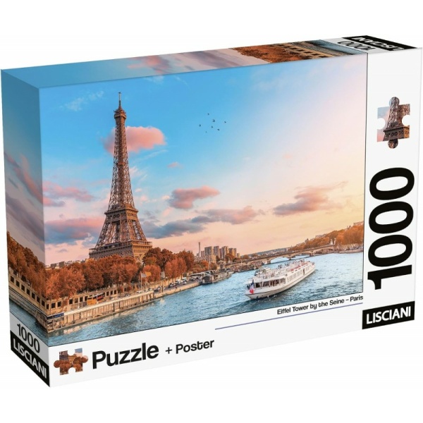 Puzzle 1000 pezzi + poster - PARIS - EIFFEL TOWER BY THE SEINE
