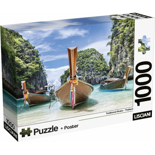 Puzzle 1000 pezzi + poster - THAILAND - TRADITIONAL BOATS