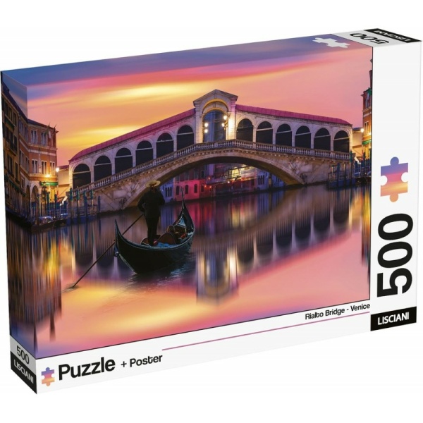 Puzzle 500 pezzi + poster - VENICE - RIALTO BRIDGE